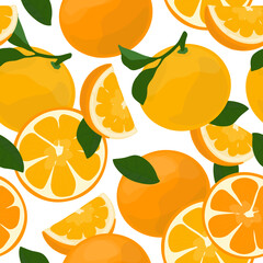 Seamless vector pattern with oranges.