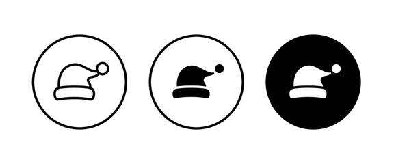 santa hat icon, Santa Claus Christmas hat icons,editable stroke, flat design style isolated on white linear pictogram, button, vector, sign, symbol, logo, illustration