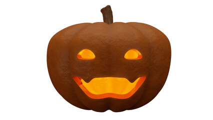 3D rendering Halloween pumpkin - Evil smiling
