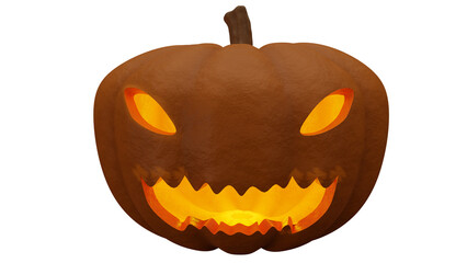 3D rendering Halloween pumpkin - Evil glaring