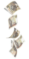 Latające banknoty 200 Złotych Polskich