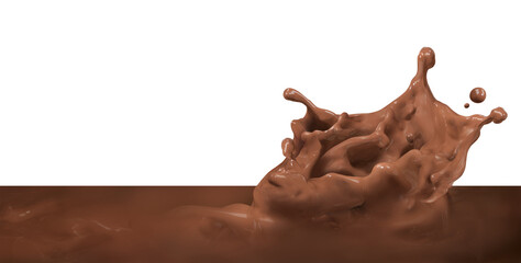 Chocolate splash, isolated on white background