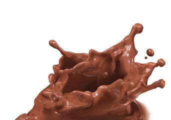 Chocolate splash, isolated on white background
