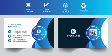 Corporate New business card template, flat orange business card inspiration Modern business card design template, Clean professional business card template,