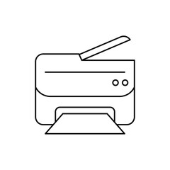 copier, fax, print, and scanner in a printer icon in line style icon, isolated on white background