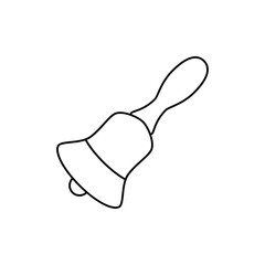 Bell school icon in line style icon, isolated on white background