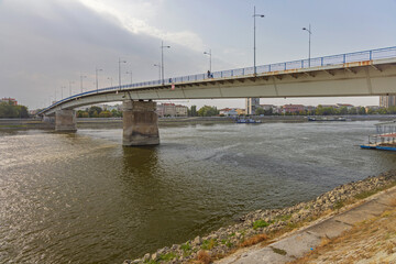 Novi Sad Varadin Bridge Over River Danube