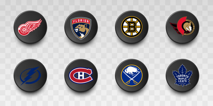 Atlantic Division. Boston Bruins, Buffalo Sabres, Detroit Red Wings, Florida Panthers, Montral Canadiens, Ottawa Senators, Tampa Bay Lightning, Toronto Maple Leafs. Kyiv, Ukraine - October 3, 2022