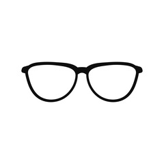 Dark glasses fashion icon. Black elegant sun protection optics for vision protection and vector correction