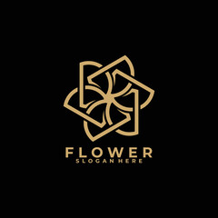 abstract flower logo design vector