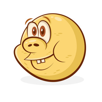 Fairytale Kolobok Round Bun character. Russian traditional fairy tale mascot.