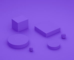 Fototapeta na wymiar Abstract 3d purple violet platform minimal studio background.