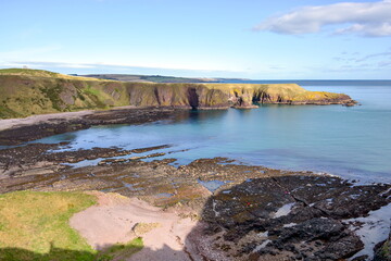 Dunnottar Castle in Scotland on the North Sea coast, beautiful landscape