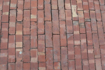 red and vintage bricks road design for traditional sign