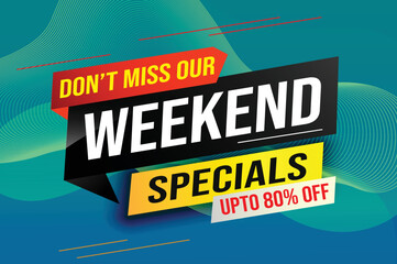 Weekend Special sale tag. Banner design template for marketing. Special offer promotion retail. background banner modern graphic design for advertising store shop, online store, website
