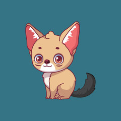 Illustration of a cartoon jackal on colorful background