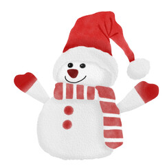 watercolor christmas snowman