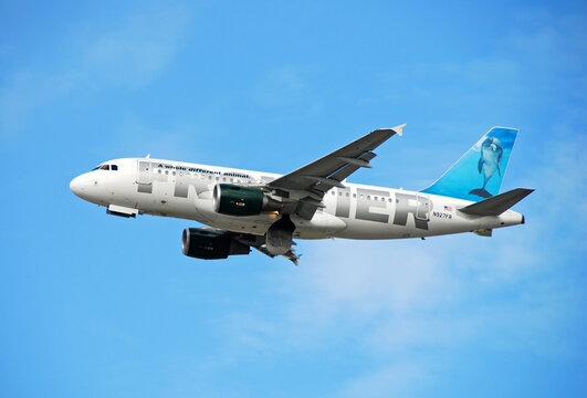 Frontier Airlines Passenger Jet Takeoff