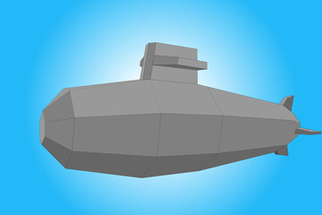 Submarine. An old submarine. Illustration of a submarine. Malyutka-class submarine of the USSR Black Sea Fleet