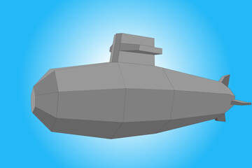 Submarine. An old submarine. Illustration of a submarine. Malyutka-class submarine of the USSR Black Sea Fleet