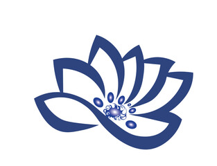 Elegant minimalist lotus logo vector 