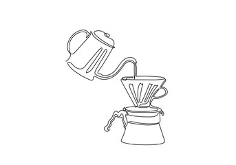 One continuous line drawing of hands holding a cup of hot coffee.