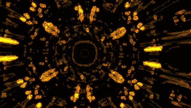 Fast Moving energy 3d Mandala with dark Background 4k abstract yoga pattern Psychedelic Vj loop