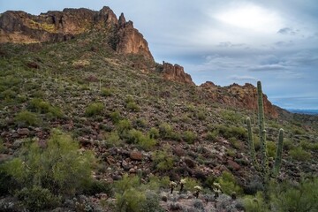Fototapeta na wymiar An overlooking view of Gold Canyon, Arizona