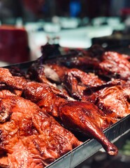 Roast Duck barbecue on the grill