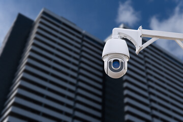 closeup of closed-circuit television (CCTV) in a apartment complex.