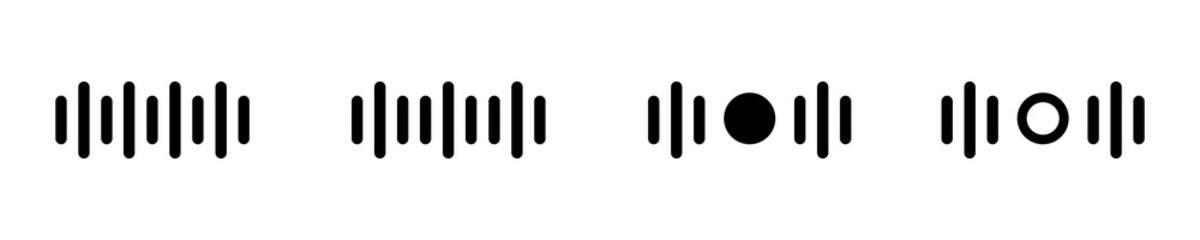 Sound wave. Audio wave set in flat style - vector illustration