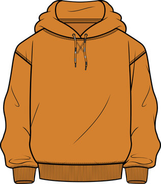 orange hoodie apparel design clip art preview