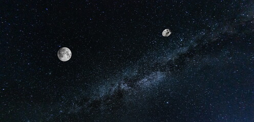 Naklejka premium moon in space with rock