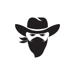 Criminal mask and Bandit icon, logo vector design