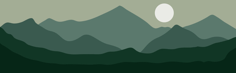 vector ilustration of mountain. beautuful view with a forest. for background 