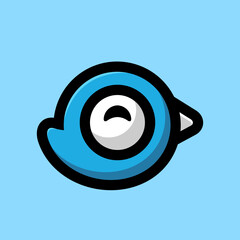 Obraz premium Simple bird chat cartoon logo, flat design style