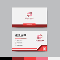 Red business identity card template concept