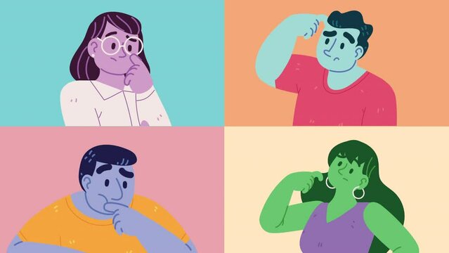 four persons with doubts characters