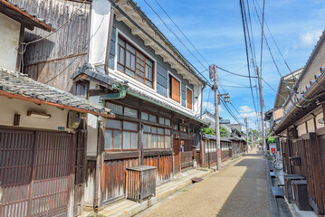 Street view of the Imai-cho, Kashihara City, temple community town, National Important Preservation Districts for Groups of Traditional Buildings of Japan.