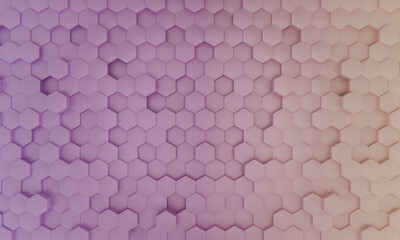 3D gradient hexagons background design,technology concept,3D rendering.