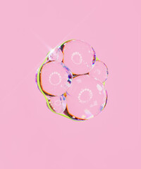 Transparent colorful magical bubbles. 3d render, 3d illustration.