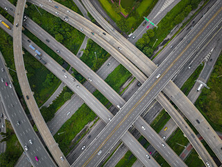 Interchange city transport junction road with car movement