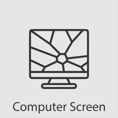 computer screen icon vector icon.Editable stroke.linear style sign for use web design and mobile apps,logo.Symbol illustration.Pixel vector graphics - Vector