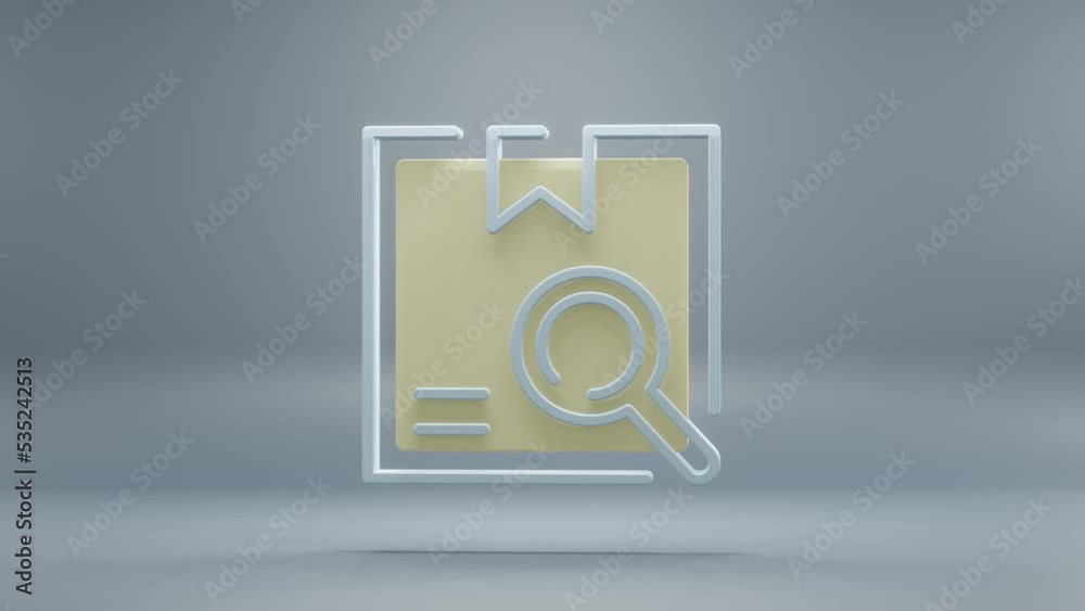 Poster beautiful abstract delivery search yellow light symbol icons on a blue background. 3d rendering illu