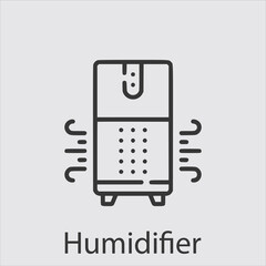 humidifier icon vector icon.Editable stroke.linear style sign for use web design and mobile apps,logo.Symbol illustration.Pixel vector graphics - Vector