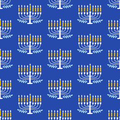 Happy Hanukkah seamless pattern