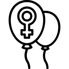 Balloon and female symbol icon