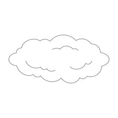 Simple cloud. Coloring book page for kids. Cartoon style character. Vector illustration isolated on white background.