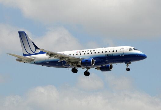 United Express Passenger Jet Preparing To Land April 6 2015