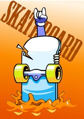 Cool and colorful skateboard cartoons